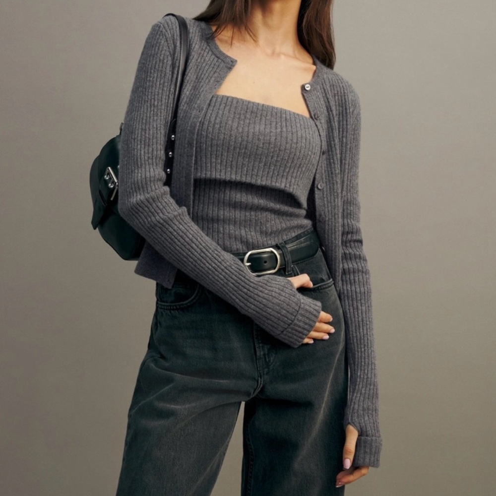 Reformation Quinn Cashmere Sweater Set M